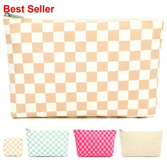 Handbags - Travel Makeup Bag Organizer with Zipper Compartments Water Resistant Fabric